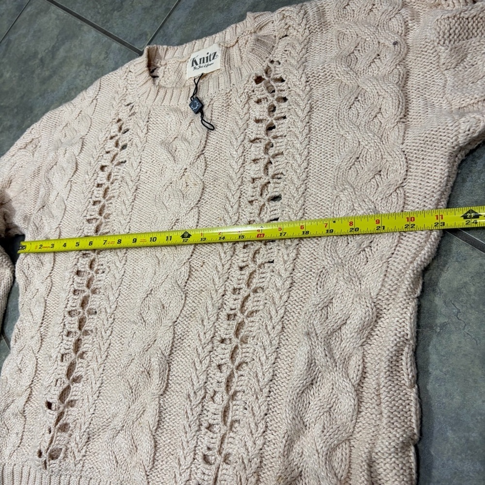 NWOT For Love & Lemons Wythe Bell Sleeve Sweater Sz M Oversized Boho Classic - Picture 10 of 13